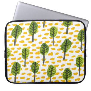 Funda Para Portátil Patrón de árbol negro verde Naive