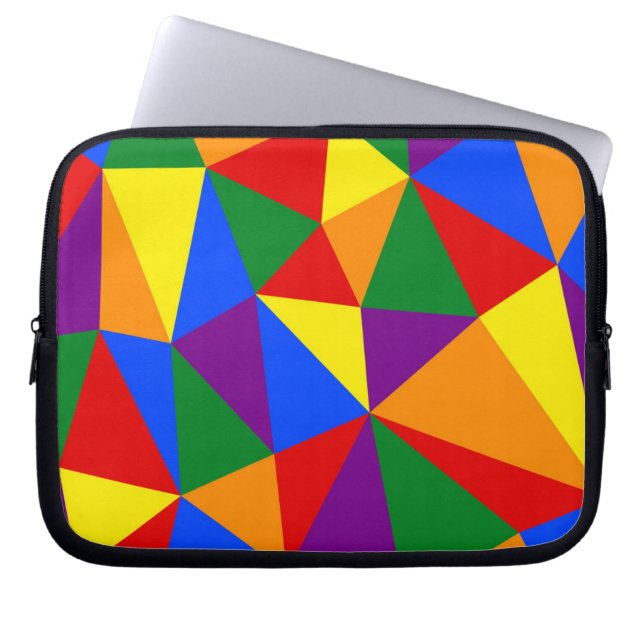 Funda Para Portátil Patrón de arco iris de polígono (Frente)