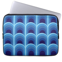 Funda Para Portátil Patrón de Arcos de Gradiente Azul Moderno
