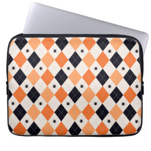 Funda Para Portátil Patrón de arguilo de araña negra y Naranja de Hall