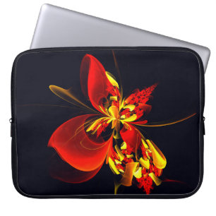 Funda Para Portátil Patrón de arte abstracto moderno floral amarillo r