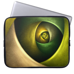 Funda Para Portátil Patrón De Arte Abstracto Verde Floral Moderno De S