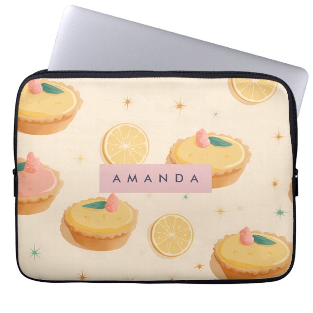 Funda Para Portátil Patrón de arte de limón Kawaii personalizado (Frente)