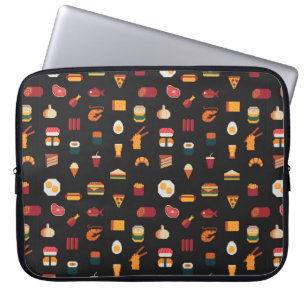 Funda Para Portátil Patrón de arte de píxeles sin fisuras de alimentos