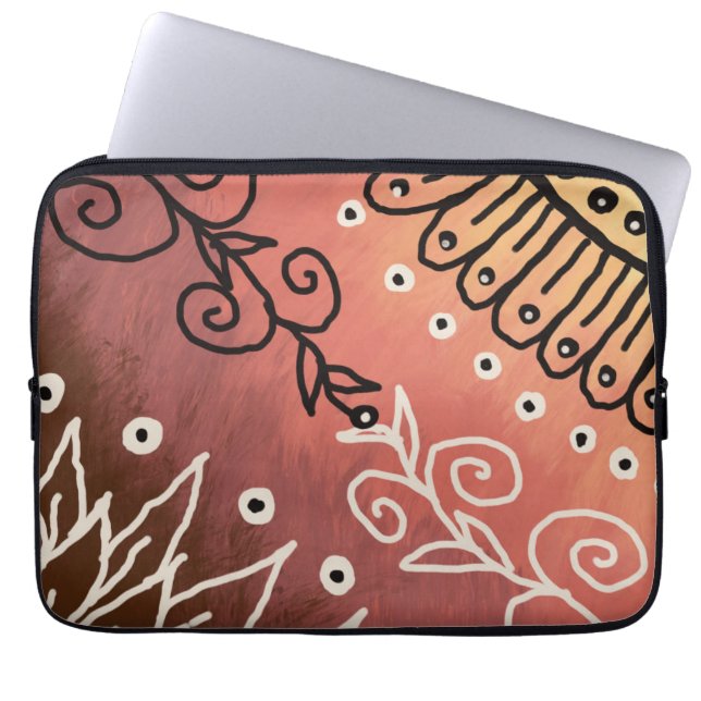 Funda Para Portátil Patrón de arte gracioso rojo (Frente)