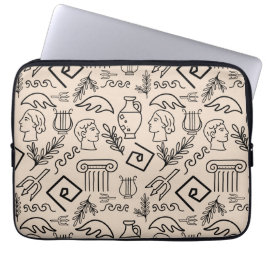 Funda Para Portátil Patrón de arte lineal de la antigua Grecia