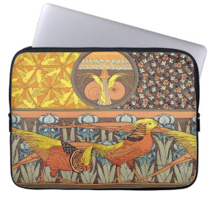 Funda Para Portátil Patrón de ave de la naturaleza Art Nouveau francés