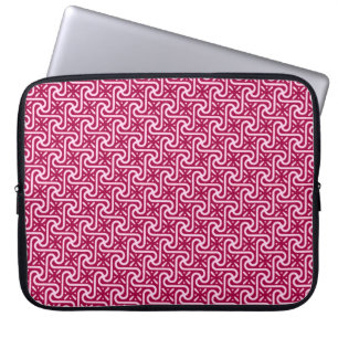 Funda Para Portátil patrón de azulejos egipcio, burdeos y rosa