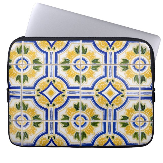 Funda Para Portátil Patrón de baldosas claras, Portugal (Frente)
