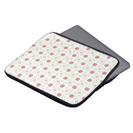 Funda Para Portátil Patrón de baldosas geométricas florales rojas y be
