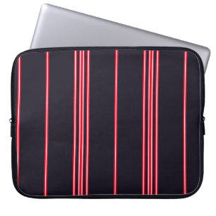 Funda Para Portátil Patrón de banda con verti azul marino, blanco y ro