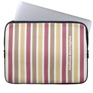 Funda Para Portátil Patrón de bandas retro de nombre personalizado