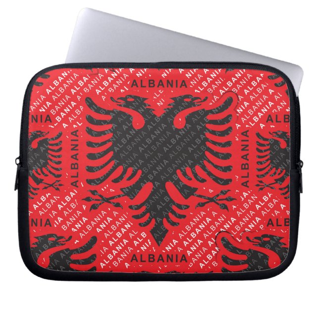 Funda Para Portátil Patrón de bandera albanesa 2 (Frente)