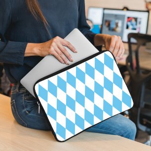 Funda Para Portátil Patrón de bandera de bus de Baviera azul y blanco
