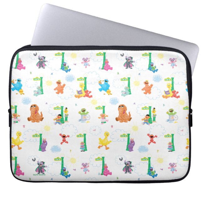 Funda Para Portátil Patrón de Barrio Sésamo de Día Soleado (Frente)