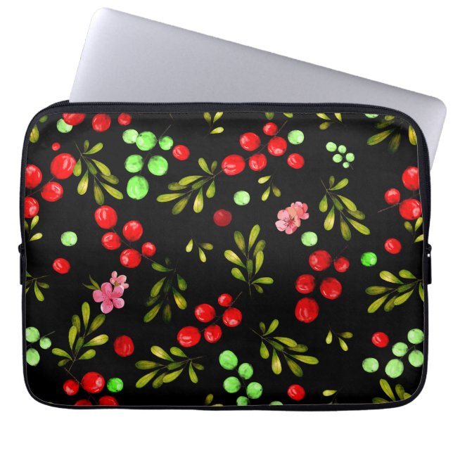Funda Para Portátil Patrón de Bayas (Frente)