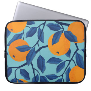 Funda Para Portátil Patrón de bifurcación de Naranja azul