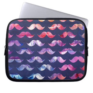 Funda Para Portátil Patrón de bigote corto con superposiciones de acua