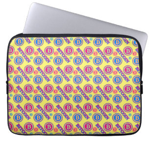 Funda Para Portátil Patrón de Bitcoin colorido