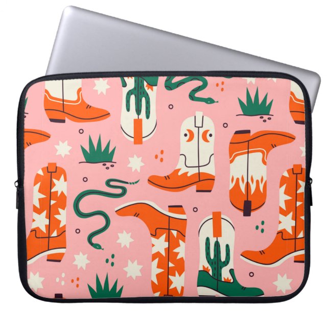 Funda Para Portátil Patrón de botas de vaquero variado (Frente)
