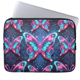 Funda Para Portátil Patrón de brillo de mariposa de neón