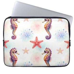 Funda Para Portátil Patrón de caballito de mar y estrella de mar en ac