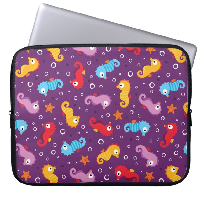Funda Para Portátil Patrón de caballitos de mar sin mar (Frente)