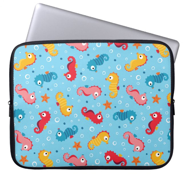 Funda Para Portátil Patrón de caballitos de mar sin mar (Frente)