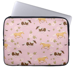 Funda Para Portátil Patrón de caballo floral vintage
