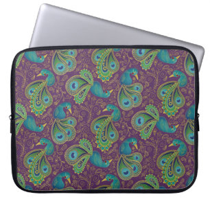 Funda Para Portátil Patrón de cachemira de pavo real púrpura