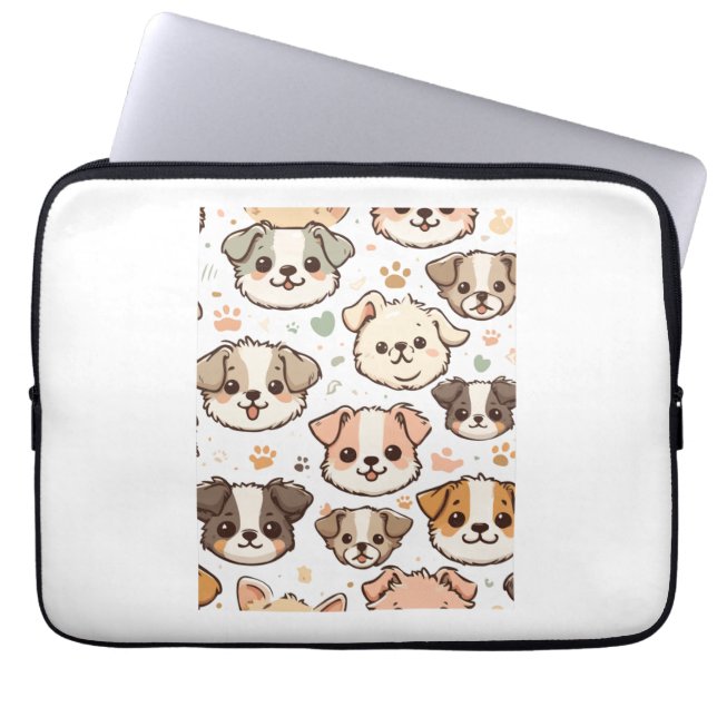 Funda Para Portátil Patrón de Cachorros Felices (Frente)