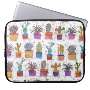 Funda Para Portátil Patrón de cactus de pintura de mano de acuarela