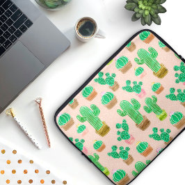 Funda Para Portátil Patrón de cactus pulido de mano
