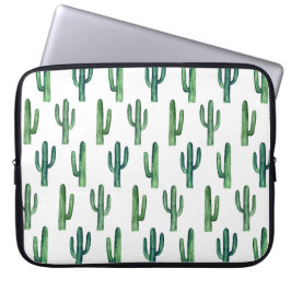 Funda Para Portátil Patrón de cactus verde acuarela. Cactus verdes