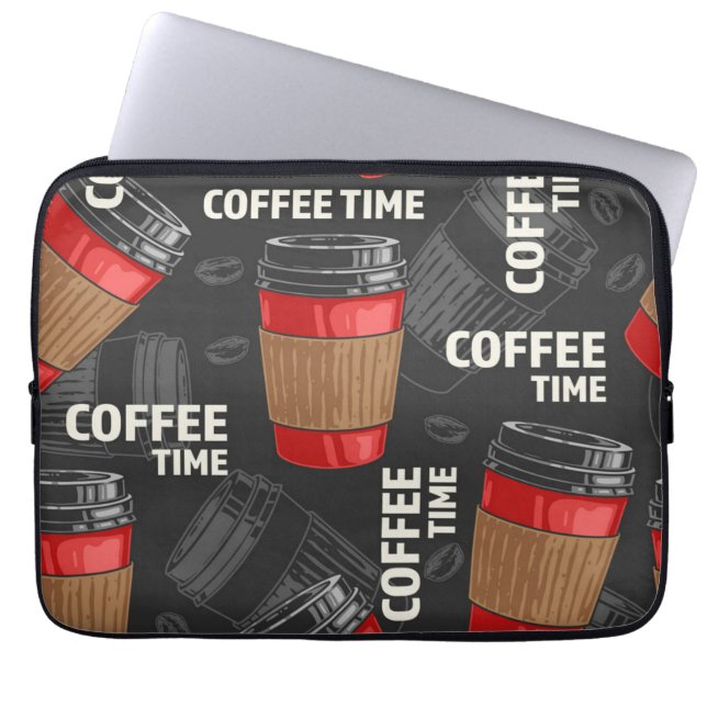 Funda Para Portátil Patrón de café (Frente)