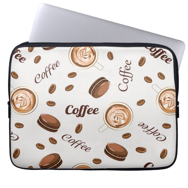 Funda Para Portátil Patrón de café (Frente)