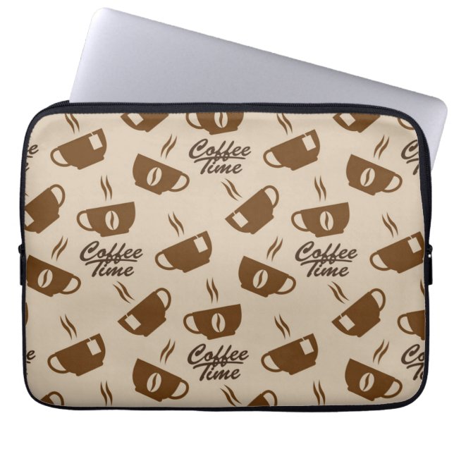 Funda Para Portátil Patrón de café (Frente)