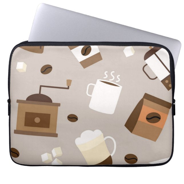 Funda Para Portátil Patrón de café (Frente)