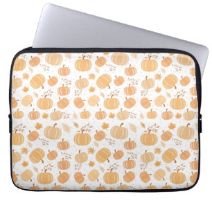 Funda Para Portátil Patrón de calabaza de cosecha de otoño y pasto de 