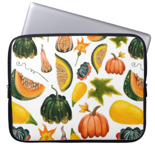 Funda Para Portátil Patrón de calabazas y hojas sin soldadura en una i