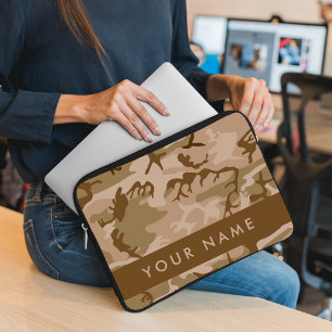 Funda Para Portátil Patrón de camuflaje del desierto, tu nombre, perso