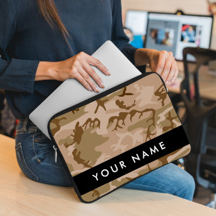 Funda Para Portátil Patrón de Camuflaje del Desierto, Tu nombre, Perso