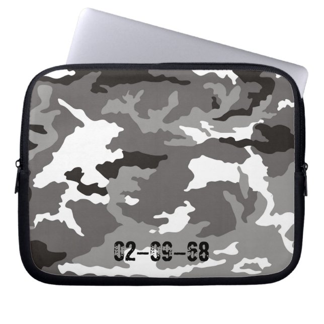 Funda Para Portátil Patrón de camuflaje gris (Frente)