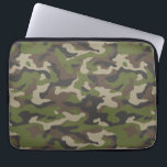 Funda Para Portátil Patrón de camuflaje verde<br><div class="desc">Eche un vistazo a este diseño con un patrón de camuflaje verde.</div>