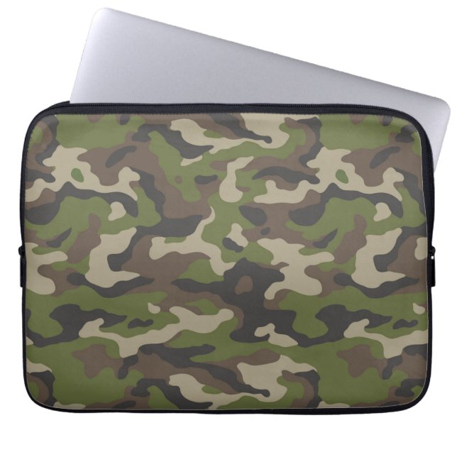 Funda Para Portátil Patrón de camuflaje verde (Frente)