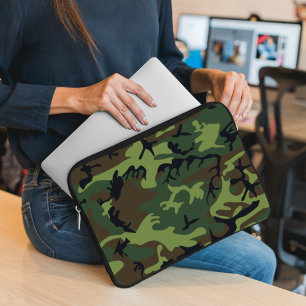 Funda Para Portátil Patrón de camuflaje verde, patrón militar, ejércit