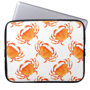 Funda Para Portátil Patrón de cangrejos sin soldadura naranja