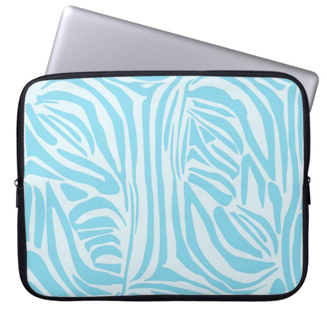 Funda Para Portátil Patrón de cebra azul (Frente)