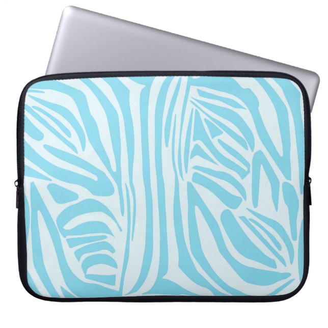 Funda Para Portátil Patrón de cebra azul (Frente)