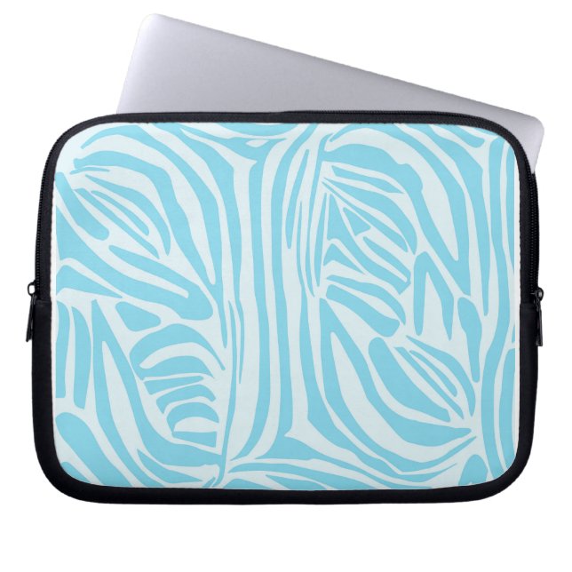 Funda Para Portátil Patrón de cebra azul (Frente)